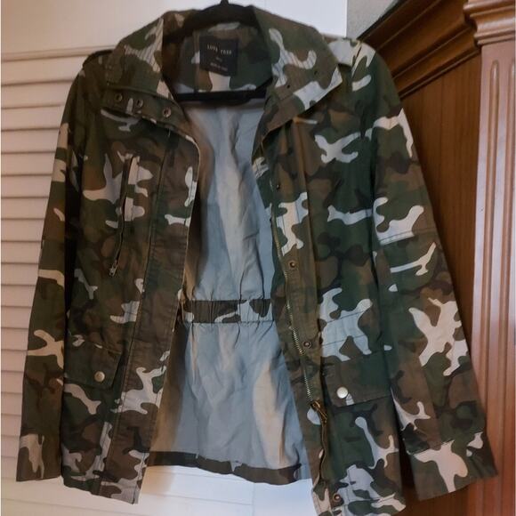 Love Tree Camouflage Jacket S Green/Brown Y2K Cabincore Fisherman Gorpcore Print - Picture 3 of 13